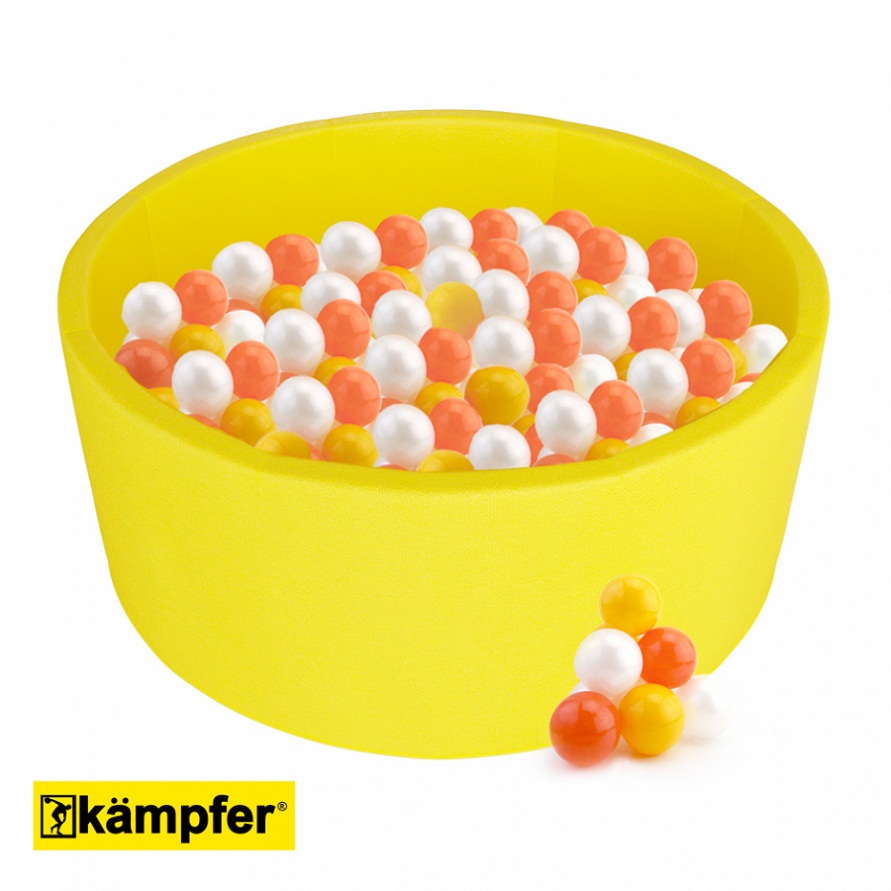 Детский сухой бассейн Kampfer - Pretty Bubble, цвет желтый + 300 шаров  